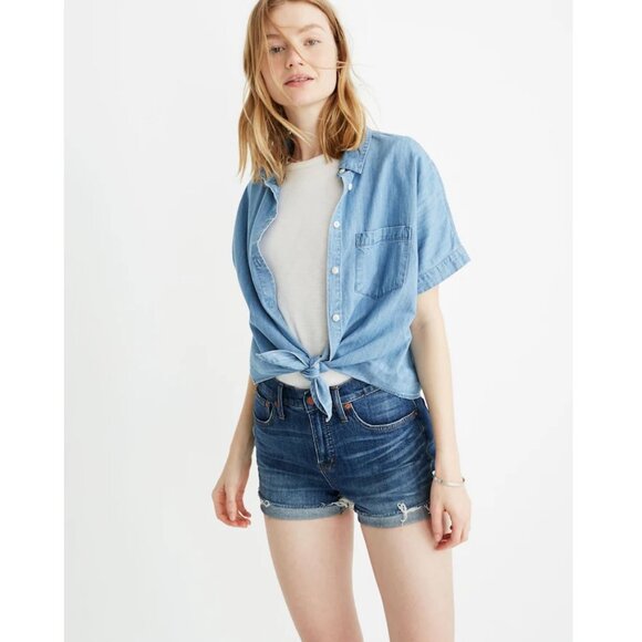 Madewell High-Rise Denim Shorts Glenoaks Wash Cutoff Edition F7019 Size 25 - Picture 11 of 11